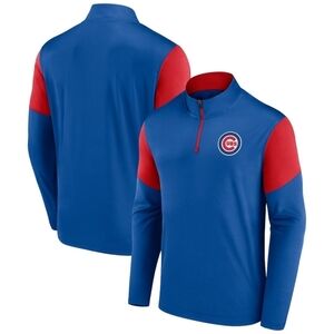 {Fanatics} Men's Fanatics Royal/Red Chicago Cubs Primary Logo Quarter-Zip Top